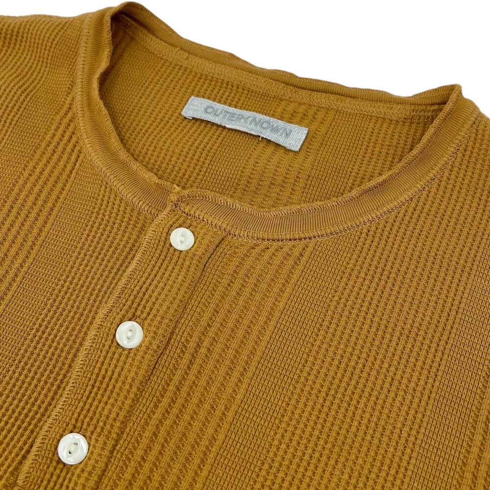 Outerknown Mustard Long Sleeve Henley shirt